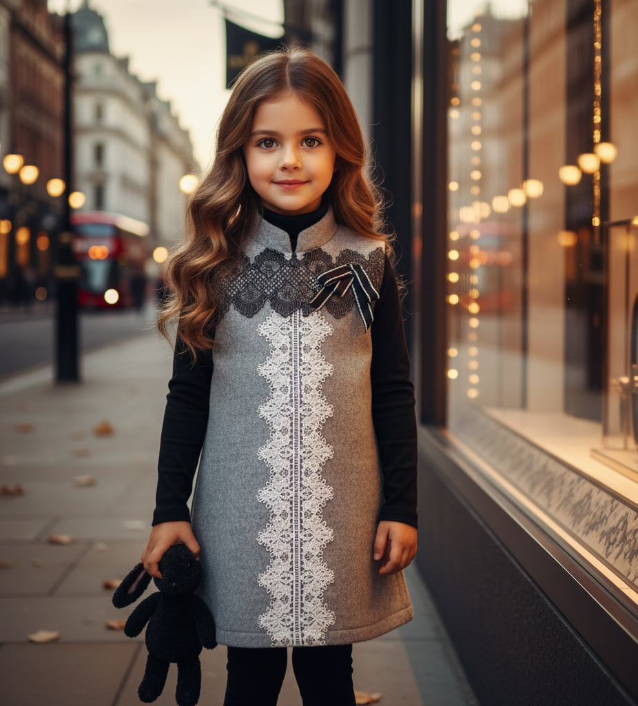 Girls Sleeveless Woolen winter Party Dress 3-7Y Baby Doll Princess 2025 vintage