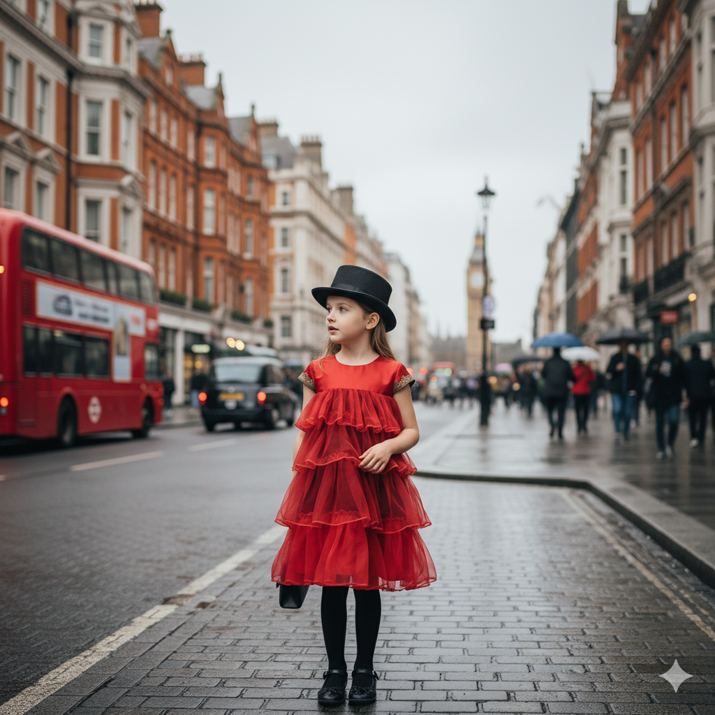 Girls' Red Velvet Princess Dress – Multi-Layer for birthday  Party wedding 6-10Y