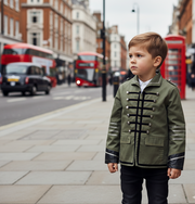 Kids short coat 3-12Y outfit Cotton/velvet Boys Casual military Jacket vintage