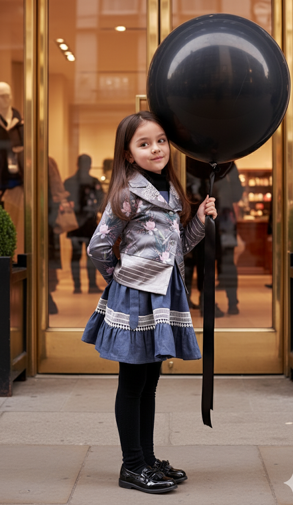 Girls Velvet Blazer 3-4-5-6-7-8-9ys Silver Grey floral Jacket with Lace Collar