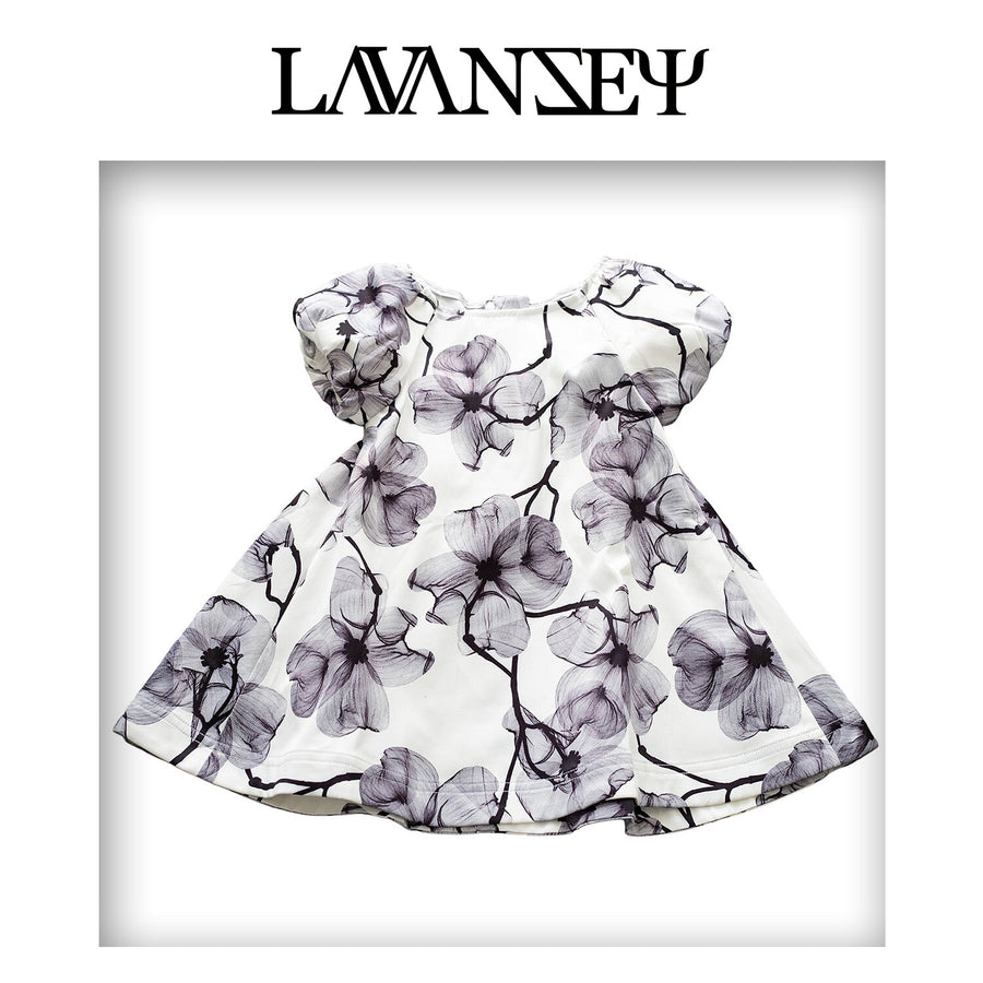 Girls Puff Lantern Sleeve Doll Dress Oversized A-Line Floral Dress 1-9Y princess