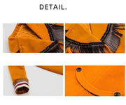 Girls Woolen Long Winter Coat 3-12y  cream orange long Jacket 2025 autumn new