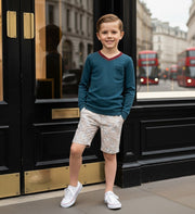 Boys' V-Neck long sleeves T-Shirt Soft Stretchy Casual Comfy Top easy match XMAS