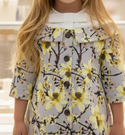 Girls princess Party Dress Off Shoulder 1–7Y grey Floral Outfit beautiful gift