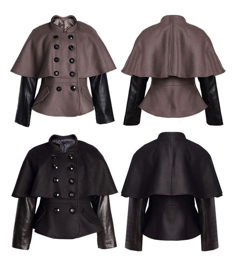 Girls winter/autumn Black Wool Cape Coat 3-4Y Cute Baby Doll Style warm top