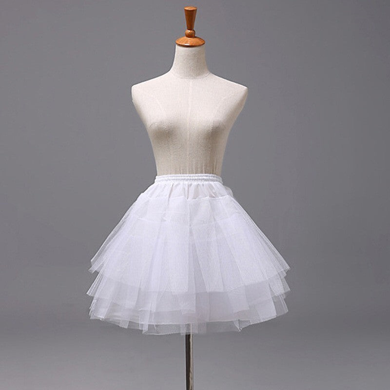 Girls White Petticoat Underskirt Short Skirt for Dress Outfit 3-10Y One size