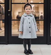 Girls coat wool autumn winter 2025 Light Grey Princess Coat Ages 2–3-4-5-6-7Y