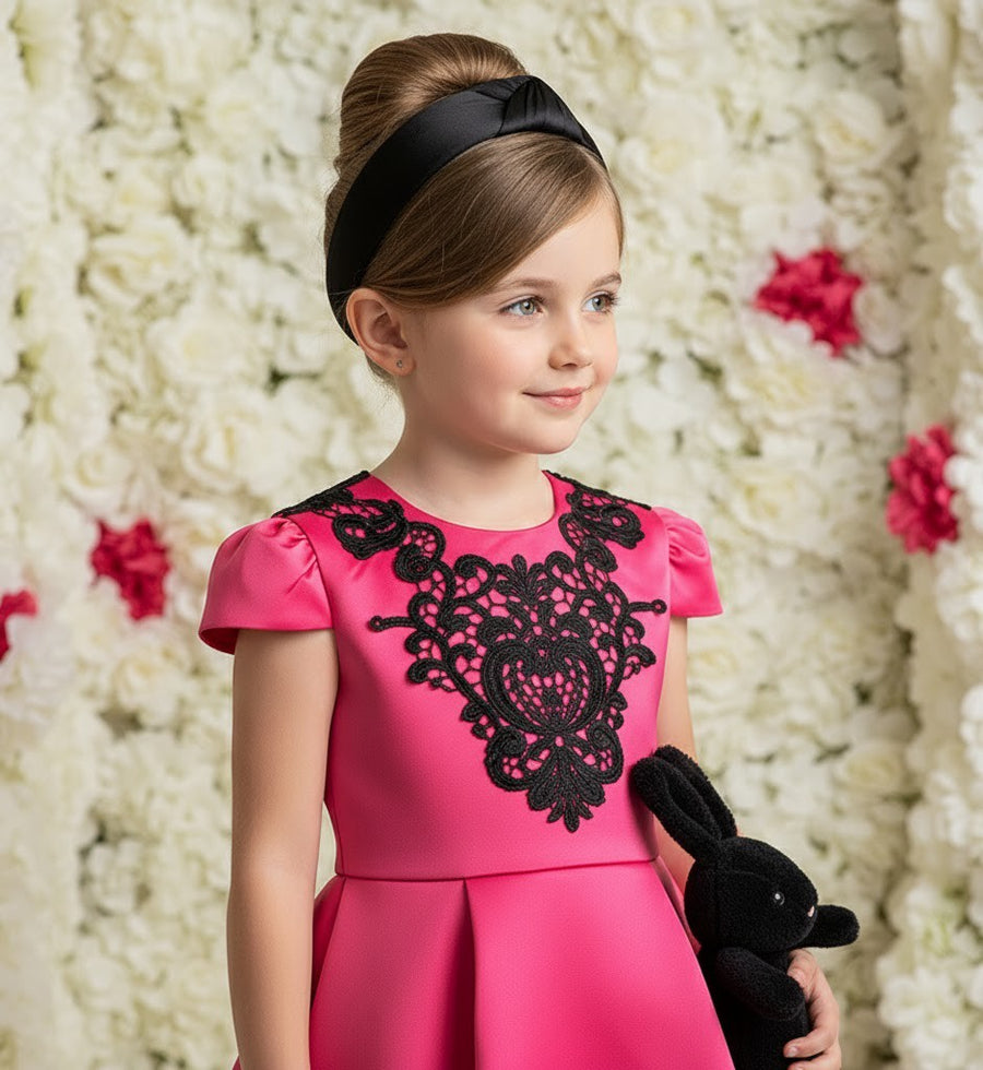 Girls Pink Princess birthday Party Dress – Flower Girl Style, Ages 3–9 Years