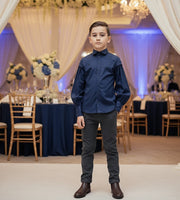 boys Vintage Cotton Long Sleeve Shirt Classic Style Top for Kids 3-14 Y party