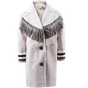 Girls Woolen Long Winter Coat 3-12y  cream orange long Jacket 2025 autumn new