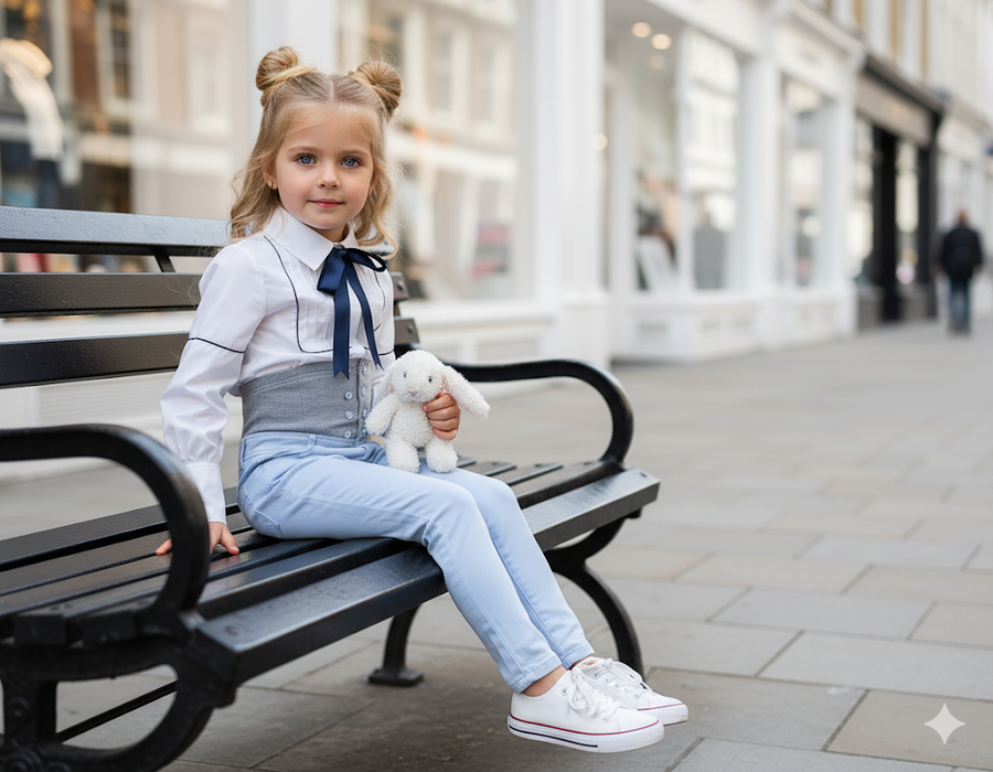 Kids High Waist Jeans Skinny Fit Denim Leggings trouseres Stretchy cotton 4–14 Y