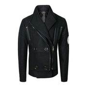 Boys' military Spring Autumn Jacket Cotton Wool Blend Green Black Coat 4-9Y