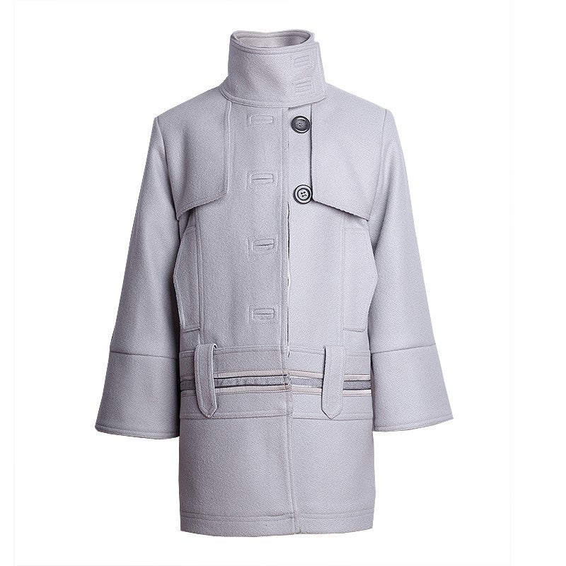 Girls High-Neck Autumn Winter Coat Two Fabric Options Ages 3-10Y clearance sale