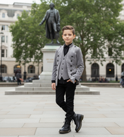 Boys Slim Fit Velvet Blazer 3-14Y False Two-Piece party Dinner Jacket Party Suit