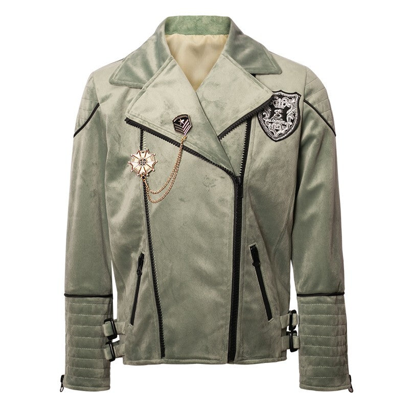 Boys' Velvet Jacket 3-9Y  Light Grey & Green Stylish Fall/Winter Casual top kids