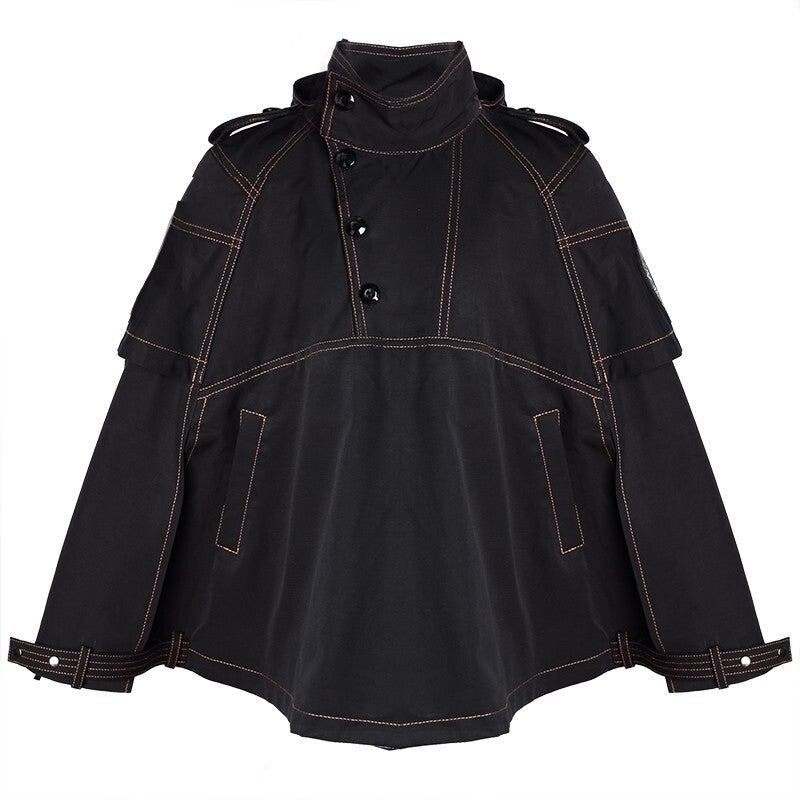 Boys Deluxe Superhero Costume – Black Winter Cape Coat for Kids 3–5 Years Fancy