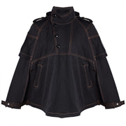 Boys Deluxe Superhero Costume – Black Winter Cape Coat for Kids 3–5 Years Fancy