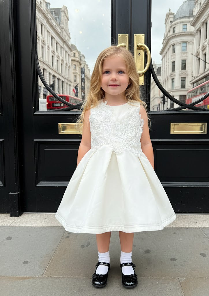 Gilrs princess festival Luxury Beige Lace Dress VintageToddler Party Outfit Xmas