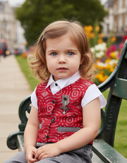 Girls Vintage Lace Vest Sleeveless long Cardigan 3-12Y holiday top all seasons