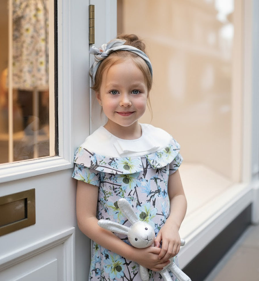 Girls Princess Party Dress 1-9Y Elegant floral Printed Toddlers removeble sleeve