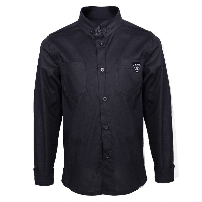 Boys Black Cotton Long Sleeve Shirt – Lightweight & Stylish Top for Ages 3-7 Yea