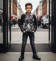 Boys Vintage Lace casual Blazer 4-14Y Junior Smart Uniform Jacket kids teenagers