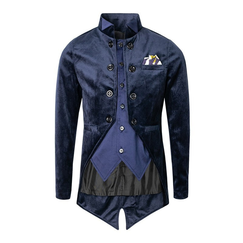 Boys Navy Velvet Tuxedo Blazer 3-4-5-6-7Y  Slim Fit Elegant Party holiday Jacket