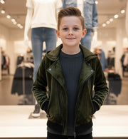 Kids' Velvet Blazer Boys' Green Jacket Spring Autumn Outfit Toddler 3-7 Years