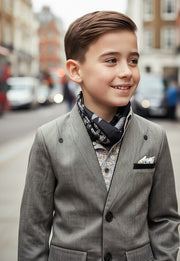 Boys Grey Formal Blazer Elegant V-Neck Casual Suit Jacket for Ages 3-9 Ys xmas