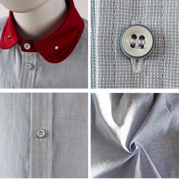 Boys Long Sleeve Cotton Shirt  Casual & Comfortable Top for Kids Ages 6–12Y gift