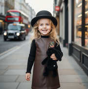 Girls PU Leather Dress 2-3-4-5-6-7Y Casual winter Mini Skirt Style festival wear