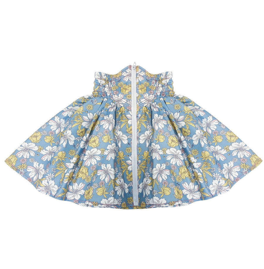 Girls Blue Floral Cotton Skirt beautiful Flared Skirt all season 3-4-5Y toddler