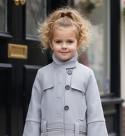 Girls High-Neck Autumn Winter Coat Two Fabric Options Ages 3-10Y clearance sale