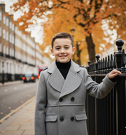 Children's Winter Double Breasted Wool Coat Thick Warm Military Jacket 3-12 Year