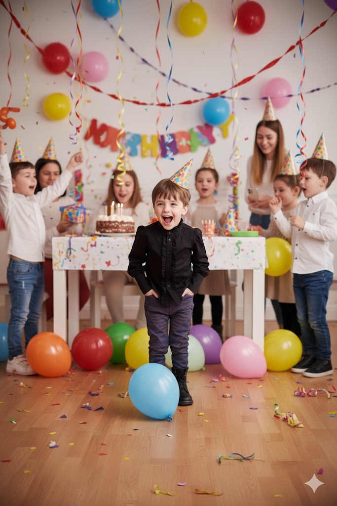 Boys Black Cotton Shirt 3-5Y  Vintage Prince Long Sleeve  birthday top for Kids