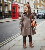 Girls autumn/winter coat 4-5Y beautiful Brown Wool Blend Overcoat vintage 2025