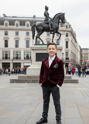 Boy Velvet Blazer Wine Red 3-4-5-6-7y Slim Fit Formal suit birthday Party Jacket