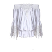 Girls Soft Modal T-Shirt with Vintage Lace  White & Light Grey summer top 3-7Y