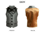 Girls' Vintage Cosplay Waistcoat Top with Big Bowtie – High Quality Fabric 3-10Y