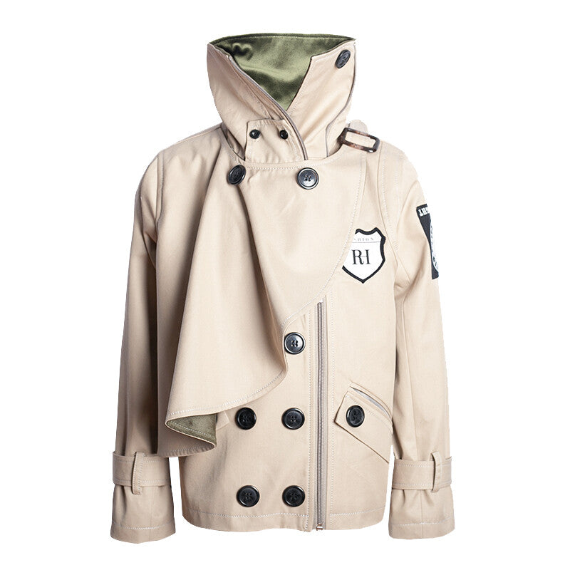 Boys' Cotton Velvet Double-Breasted Trench Coat – Short Wind Jacket 3-7Y