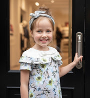 Girls Princess Party Dress 1-9Y Elegant floral Printed Toddlers removeble sleeve