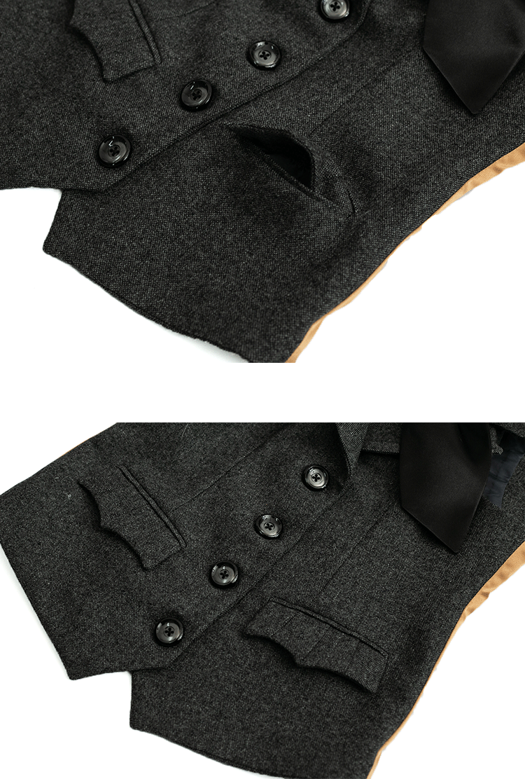 Girls Fairytale Wool Waistcoat with Bowtie 3-10Y  Cosplay Vest Costume festival