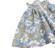 Girls Blue Floral Cotton Skirt beautiful Flared Skirt all season 3-4-5Y toddler