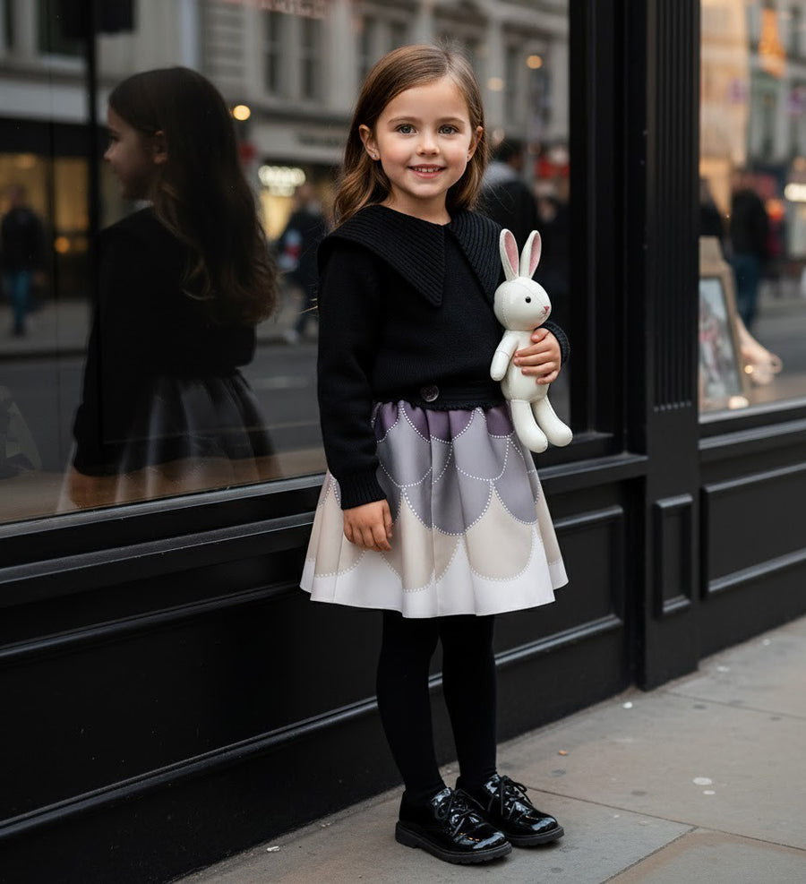 Girls Versatile Scuba Knit Skirt party wear Stylish Patterns 3–12 Ys XMAS gift