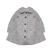 Girls coat wool autumn winter 2025 Light Grey Princess Coat Ages 2–3-4-5-6-7Y
