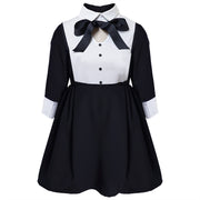 Girls Vintage Black Swing Dress 3-4-5 Y A-Line Dress festival  wear High Quality