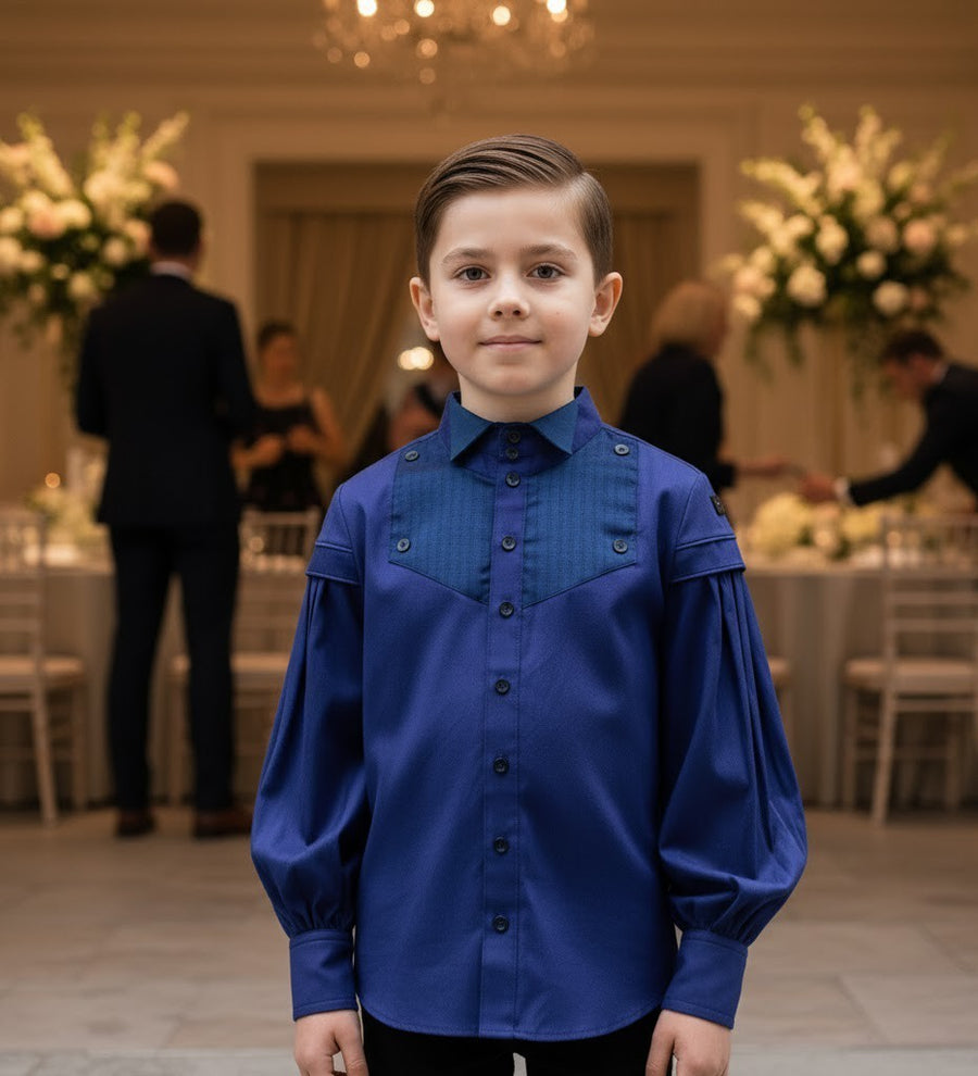 boys Vintage Cotton Long Sleeve Shirt Classic Style Top for Kids 3-14 Y party