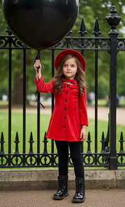 Girls Red Velvet Swing Dress 3-4Y Sleeve A-Line Princess  clearance sale