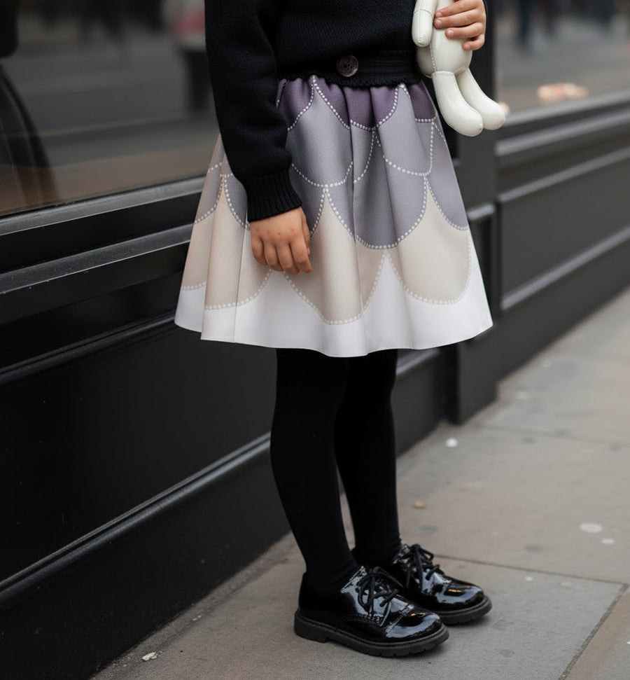 Girls Versatile Scuba Knit Skirt party wear Stylish Patterns 3–12 Ys XMAS gift