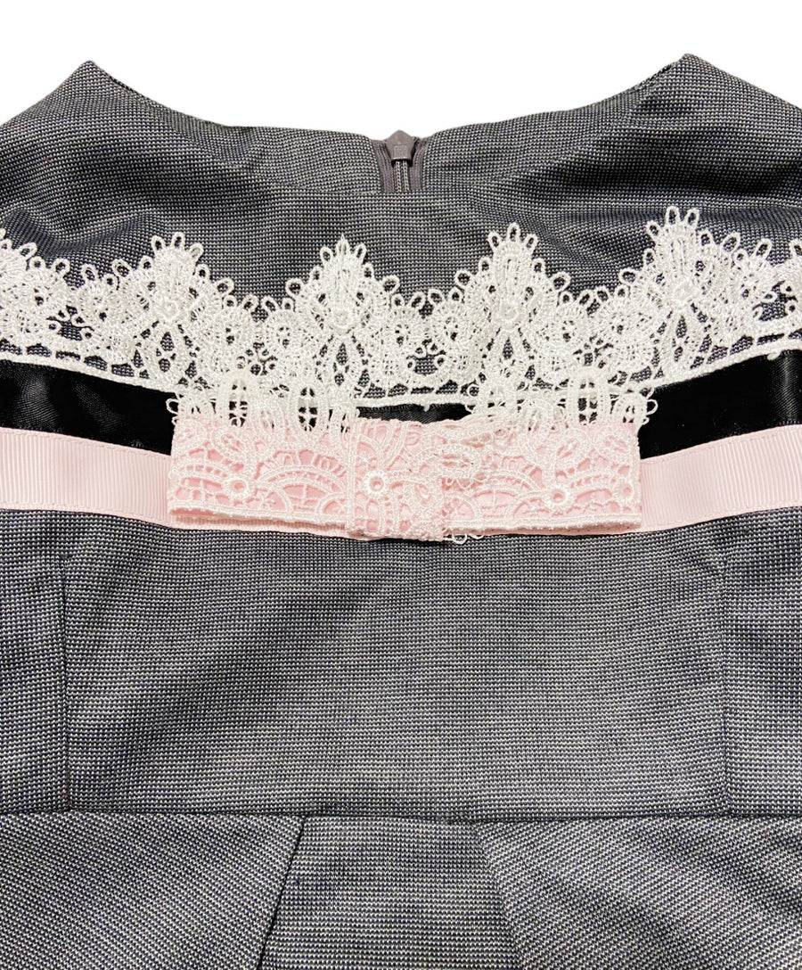 Girls Vintage Lace Dress Elegant 3/4 Sleeve Flare A-Line Party Gown for Kids 3-9